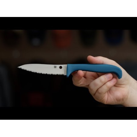 Spyderco Counter Puppy Serrated Edge Kitchen Knife - Purple